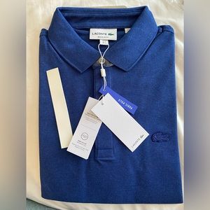 New with tags. LACOSTE POLO SHIRT/ MEN/BLUE/SIZE :L -5 AUTHENTIC MADE IN PERU